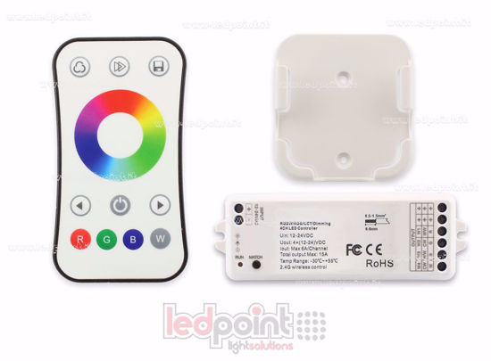 Immagine di Kit telecomando + controller RGBW 12/24V, 4ch*6A, Max 15A, RF 2.4G