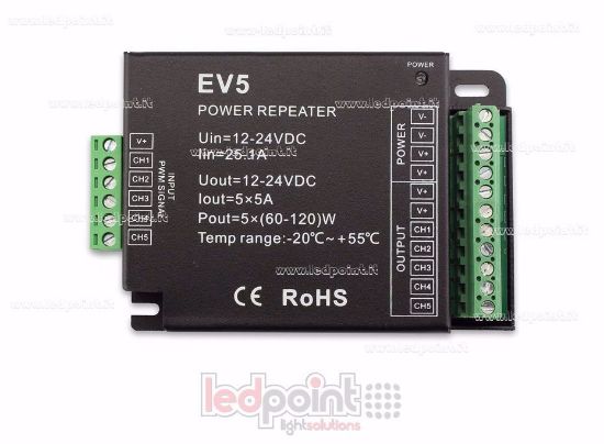 Bild von RGBCCT Verstärker 25A (5 Kanäle 5A jeder) 12-24V