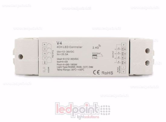Immagine di Ricevitore controller RGBW 12/48V, 4ch*5A, RF 2.4G