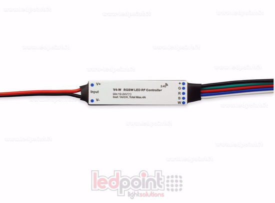 Immagine di Ricevitore controller mini RGBW 12/24V, 4ch*1A, max 75W, RF 2.4GHz