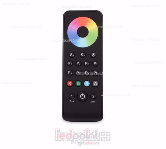 Immagine di Telecomando RGB/RGBW 2 zone, nero con magnete sul retro, RF2.4G