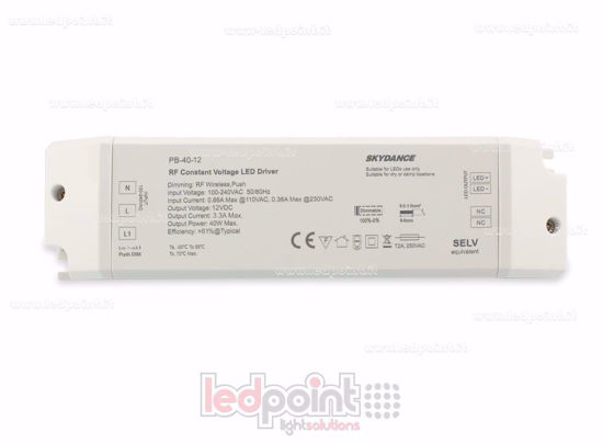 Immagine di Alimentatore 40W 12V RF Wireless, Push-Dim SkyDance