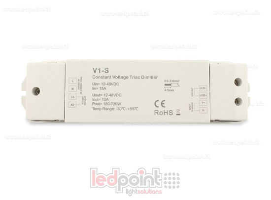 Bild von Einfarbiges Empfängerdimmer mit Knopf/Triac 12/48V, 1ch*15A