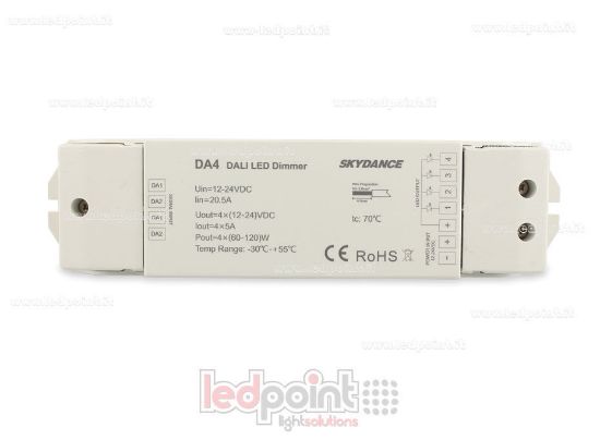 Immagine di Dimmer DALI-2, 4 canali da 5A 12-24V DC, tensione costante (DT6)