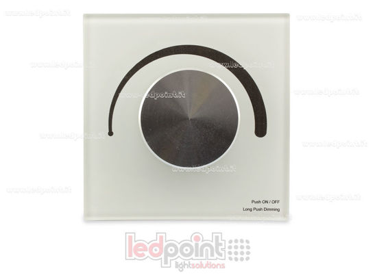 Immagine di Telecomando bianco da parete Triac dimmer 86x86mm a rotella, 1ch*1.2A