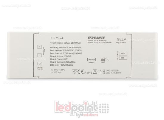 Immagine di Alimentatore 75W 24V CV Triac AC Push-Dim SkyDance