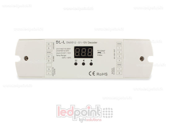 Bild von 0/1-10V  DMX 512 decoder, 4 Kanäle 20mA jeder, 12-24 DC Spannung