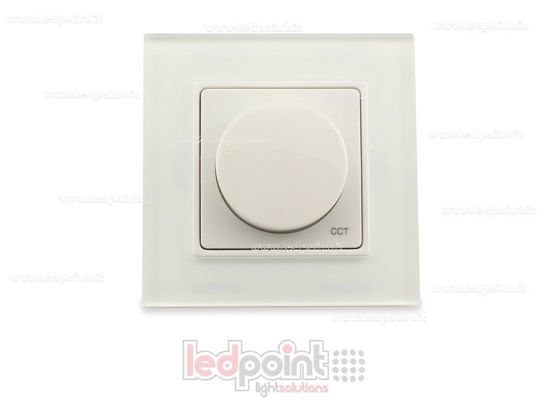 Picture of 86x86mm glass wall mounted single zone CCT remote control RF2.4G with knob