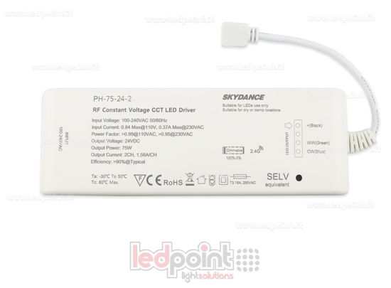 Immagine di Alimentatore 75W 24V, 2 canali, RF Wireless SkyDance