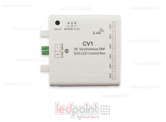 Immagine di Interfaccia dimmer 6ch 60W 12V, RF 2.4GHz con ingresso per sensore