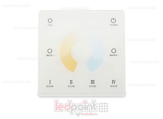 Immagine di Telecomando da parete slim CCT, a batteria, bianco, monozona RF2.4G