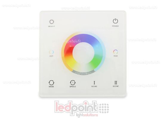 Immagine di Telecomando da parete slim RGB+CCT a batteria, bianco, monozona RF2.4G