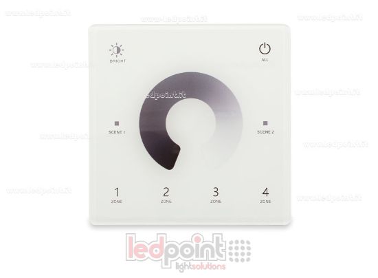 Bild von Wandfernbedienung schlank monochrom, Batterie, weiß, 4 Zonen RF2.4G
