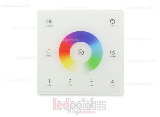 Immagine di Telecomando da parete slim RGB/RGBW, a batteria, bianco, 4 zone RF2.4G