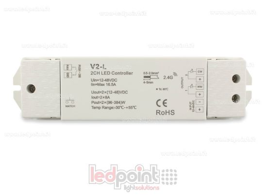 Immagine di Ricevitore controller CCT 12-48V, 2ch*8A, RF 2.4G