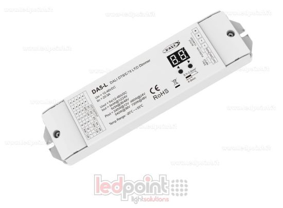 Bild von DALI-2-Dimmer, 5 Kanäle 4A 12-24V oder 3A 36-48V DC, konstante Spannung (DT6/DT8)