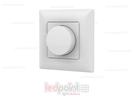 Immagine di Telecomando da parete Triac dimmer 86x86mm a rotella, 1ch*1.5A bianco