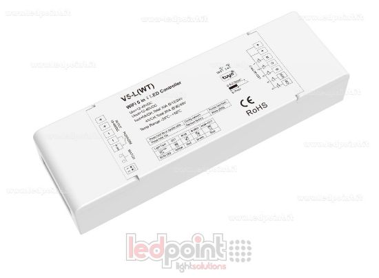 Immagine di Ricevitore controller RGB+CCT 12/24V, 5ch*6A oppure 36/48V, 5ch*4A, RF 2.4G e WIFI