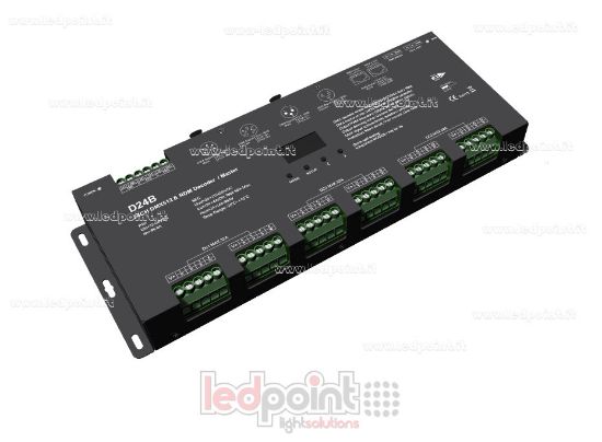 Immagine di Decoder DMX 512 con display oled, 24 canali da 4A l'uno, tensione 12-24V DC