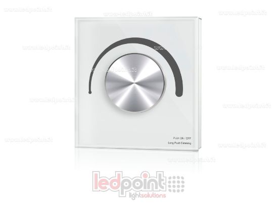 Picture of Wall-mounted WiFi Triac Dimmer Remote, 86x86mm, 1 Zone with Rotary Wheel, White