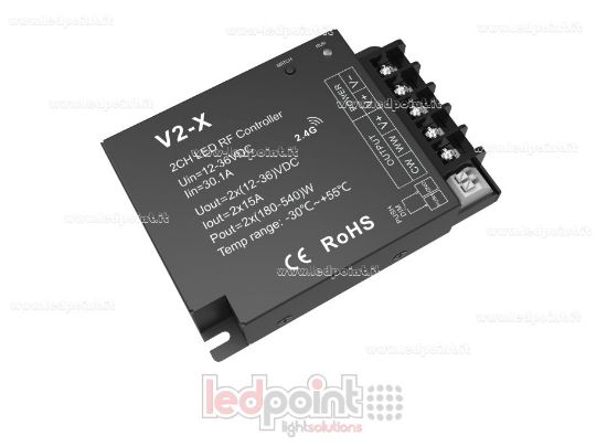 Immagine di Ricevitore controller 2ch*15A, 12-36V, RF 2.4G