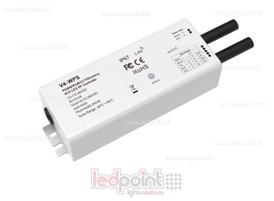 Picture of RGBW Controller Receiver IP67 $12/48\text{V}$, $4\text{ch} \times 5\text{A}$, $2.4\text{G}$ RF