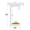Immagine di Barra led opaca da 3 metri – profilo PR-RE16-00 con strip COB 7w/m 384led/m 24V – 1 metro di cavo di alimentazione da un lato