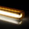 Immagine di Barra led opaca da 3 metri – profilo PR-RE16-00 con strip COB 7w/m 384led/m 24V – 1 metro di cavo di alimentazione da un lato