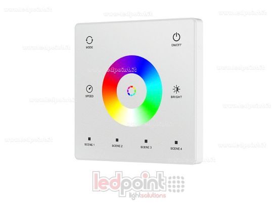 Immagine di Telecomando da parete SPI RF RGB, RGBW, a batteria, bianco, 3VDC, RF 2.4GHz