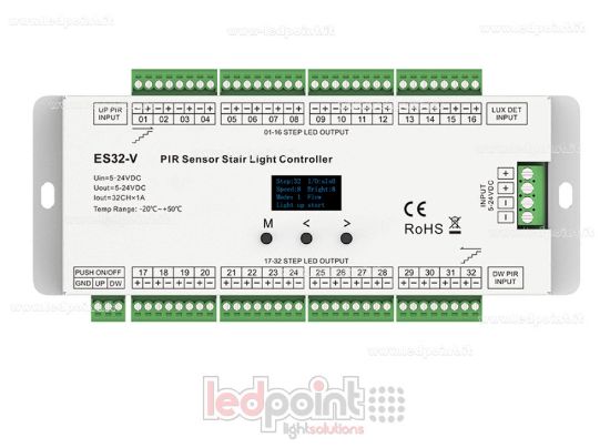 Immagine di Sensore Dual PIR + Controller Dual Push Button per Scale con 32 gradini, 5-24VDC